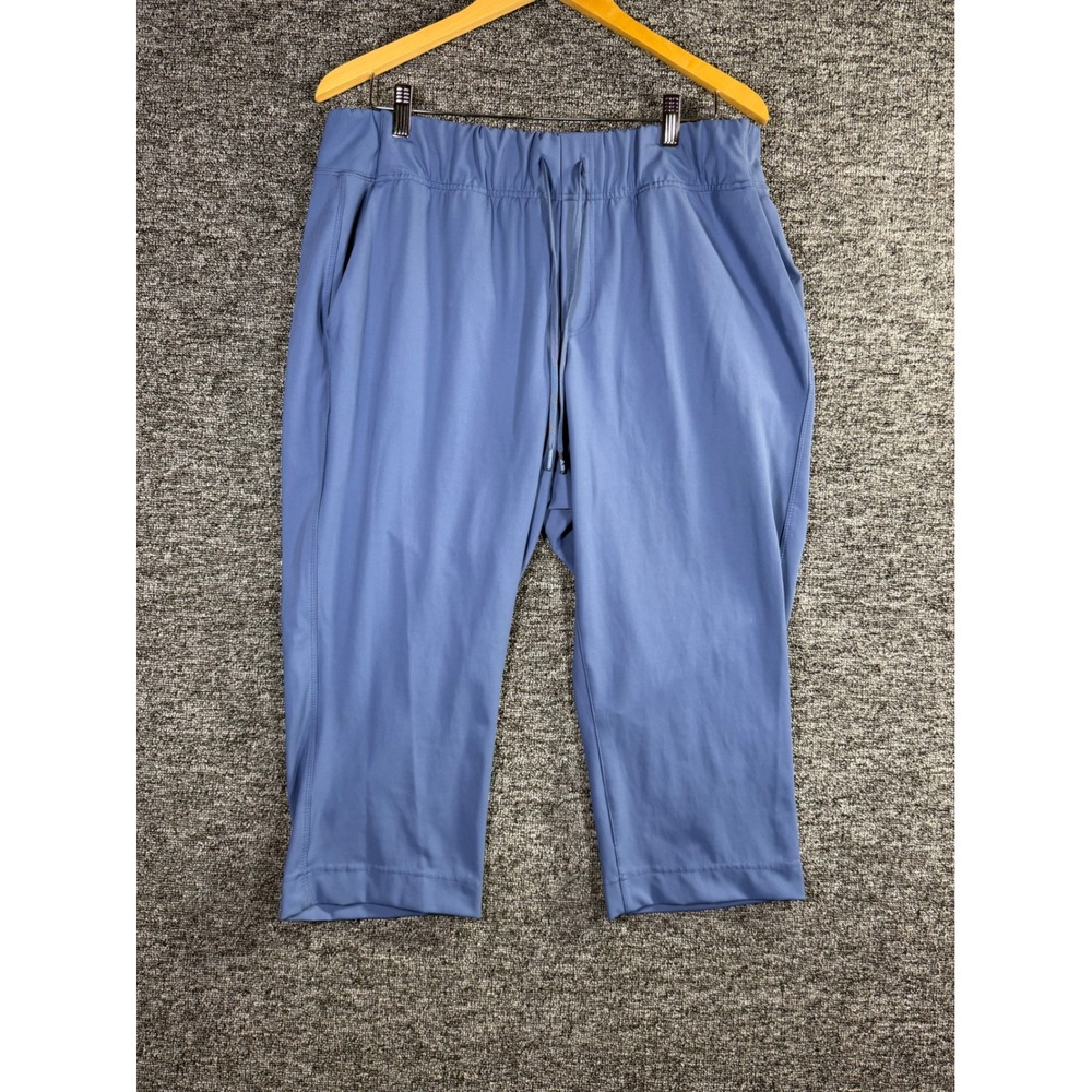 Livi Lane Bryant Capri Trouser Blue Stretch Drawstring Pants Plus Size 14/16